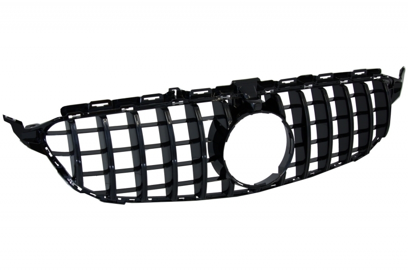 Bara Fata cu Grila si Difuzor MERCEDES C-Class W205 S205 (2014-2018) C63 Design Negru Performance AutoTuning