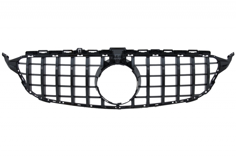 Bara Fata cu Grila si Difuzor MERCEDES C-Class W205 S205 (2014-2018) C63 Design Negru Performance AutoTuning