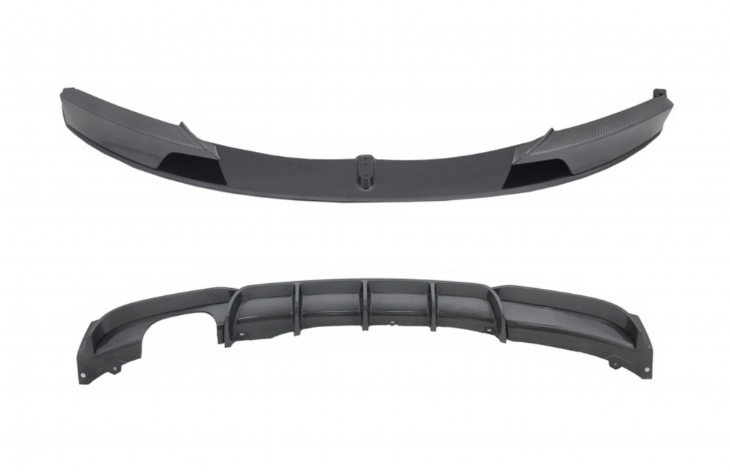Prelungire Bara Fata cu Difuzor Bara Spate BMW Seria 3 F30 F31 (2011-up) M Performance Design Carbon Film Performance AutoTuning