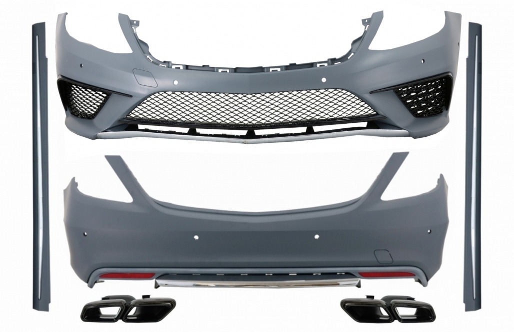 Pachet Exterior cu Ornamente tobe Negru Mercedes S-Class W222 (2013-06.2017) S63 Design Performance AutoTuning