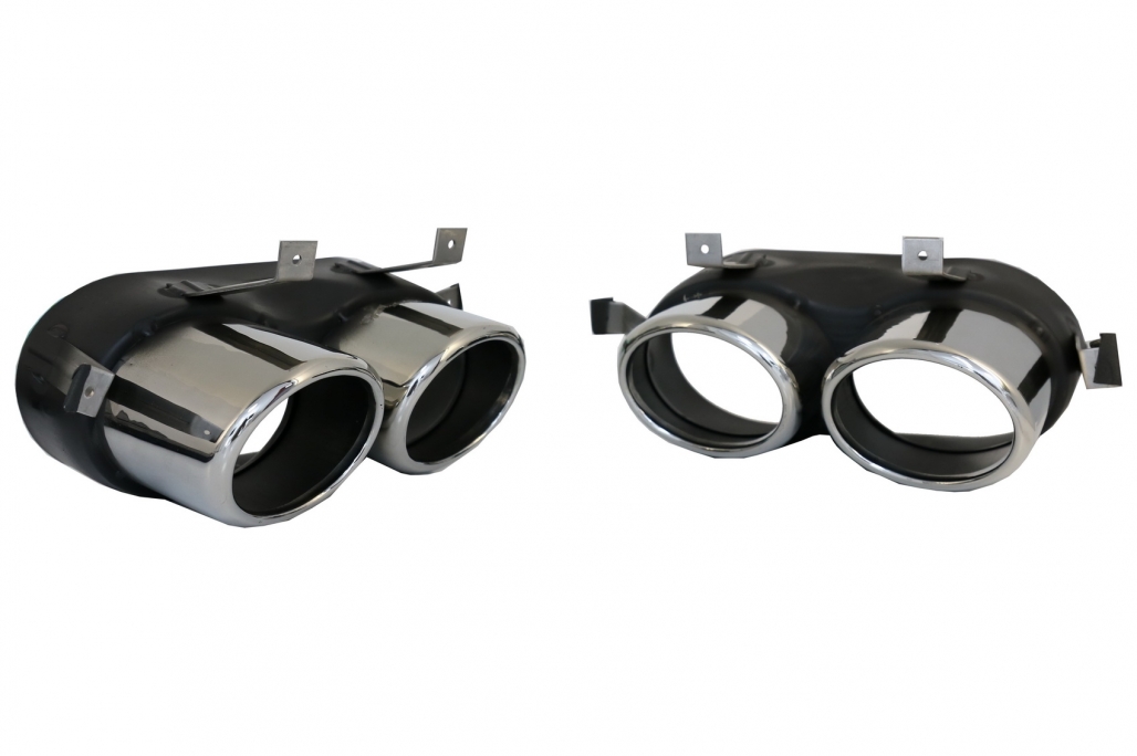 Difuzor Bara Spate Evacuare Dubla Audi Q5 SUV FY S-Line (2018-2020) Evacuari Crom Performance AutoTuning