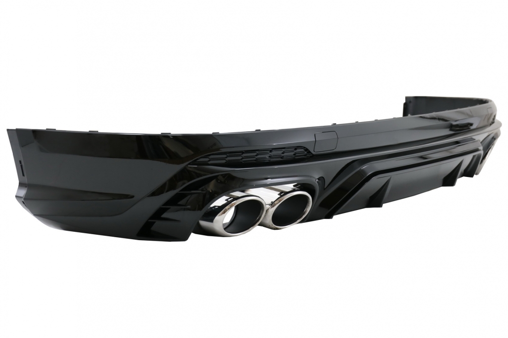 Difuzor Bara Spate Evacuare Dubla Audi Q5 SUV FY S-Line (2018-2020) Evacuari Crom Performance AutoTuning