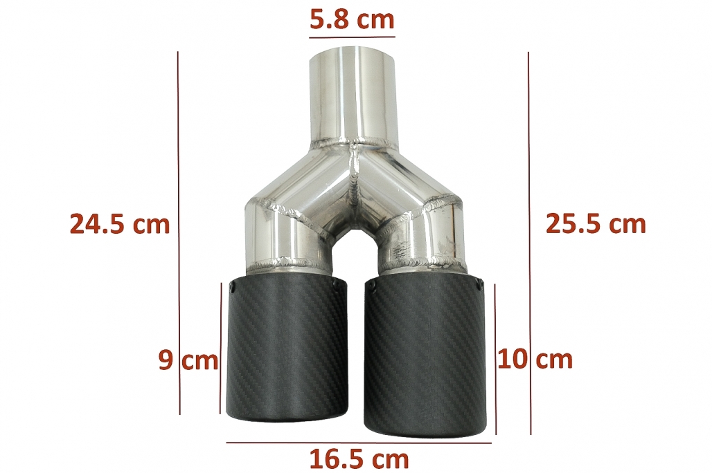 Pachet Exterior cu Toba Ornament Evacuare Fibra Carbon Mat Orificiu de admisie 5.8 cm Partea Stanga BMW Seria 5 F10 (2011-2014) M-Technik Design Performance AutoTuning