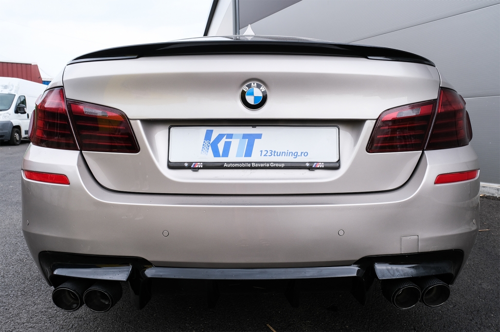 Pachet Exterior cu Toba Ornament Evacuare Fibra Carbon Mat Orificiu de admisie 5.8 cm Partea Stanga BMW Seria 5 F10 (2011-2014) M-Technik Design Performance AutoTuning