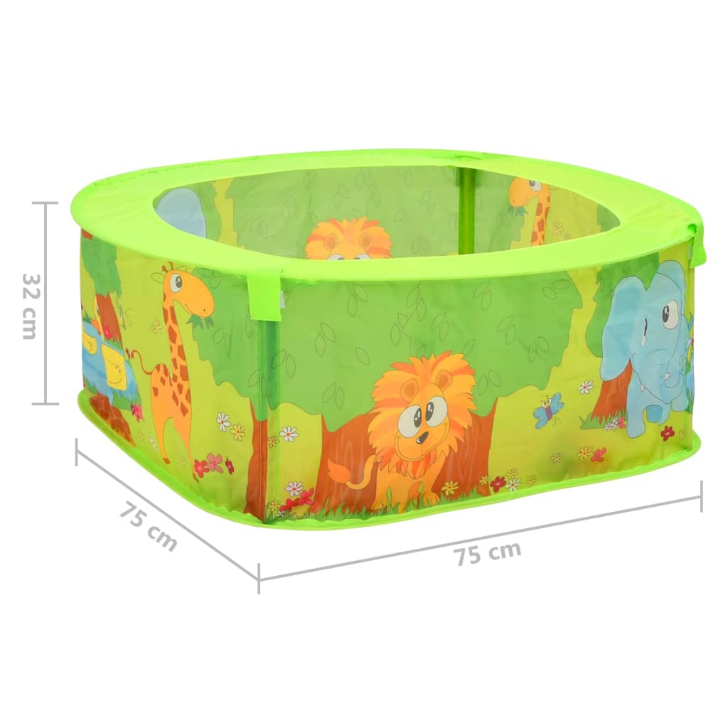 Piscina cu 50 Bile Incluse pentru Copii, Dimensiuni 75x75x32 cm, Multicolore
