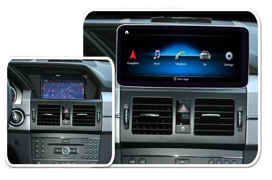 Navigatie Auto Multimedia cu GPS Android Mercedes GLK X204 (2013 - 2015), NTG 4.5, 4GB RAM + 64 GB ROM, Slot Sim 4G LTE, Display 10.25 