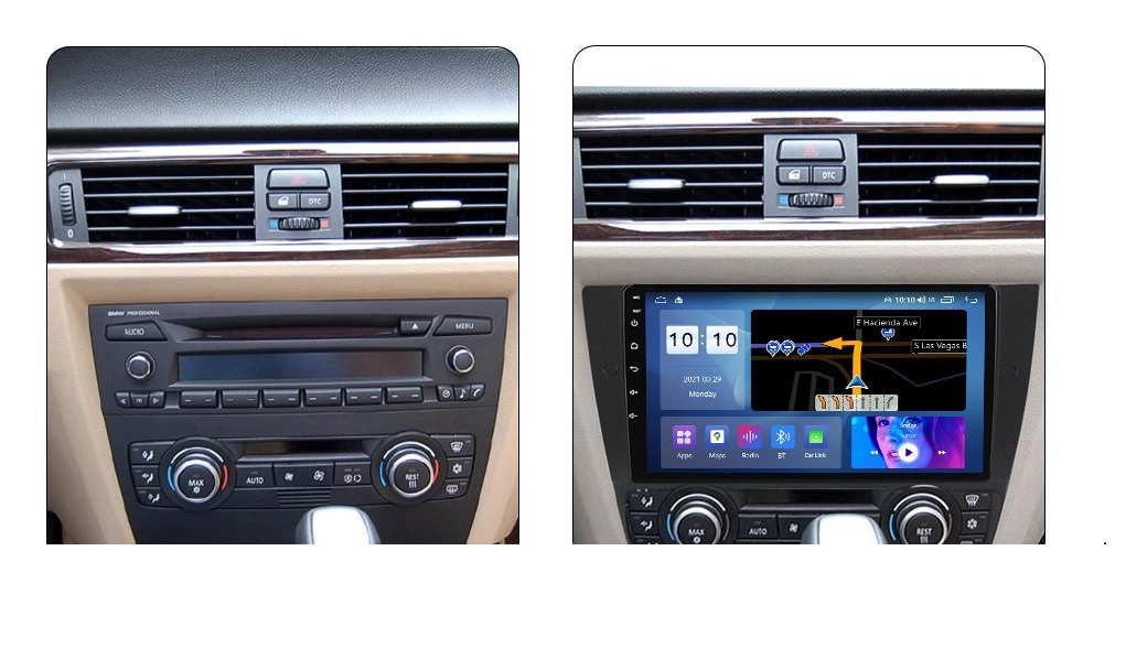 Navigatie Auto Multimedia cu GPS Android BMW SERIA 3 E90 (2005 - 2012), Display 9 inch, 2GB RAM +32 GB ROM, Internet, 4G, Aplicatii, Waze, Wi-Fi, USB, Bluetooth, Mirrorlink