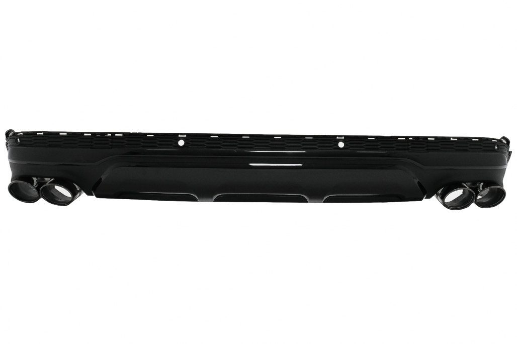 Difuzor Bara Spate Evacuare Dubla Audi Q7 SUV 4M Facelift (2020-up) Negru Performance AutoTuning