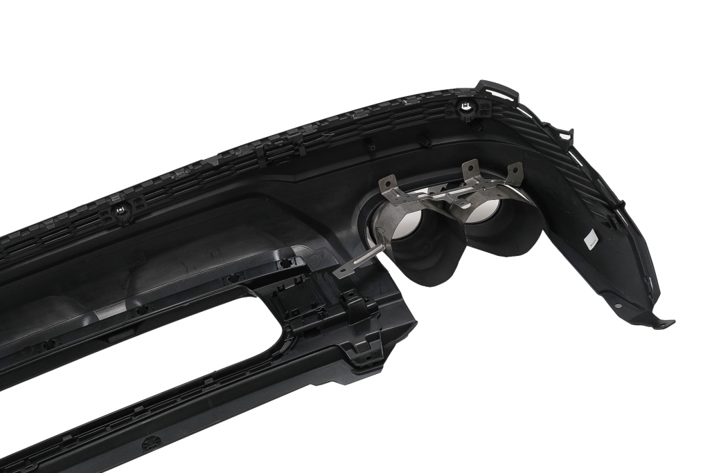 Difuzor Bara Spate Evacuare Dubla Audi Q7 SUV 4M Facelift (2020-up) Negru Performance AutoTuning