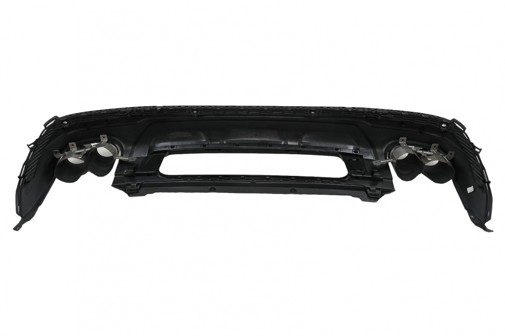 Difuzor Bara Spate Evacuare Dubla Audi Q7 SUV 4M Facelift (2020-up) Negru Performance AutoTuning