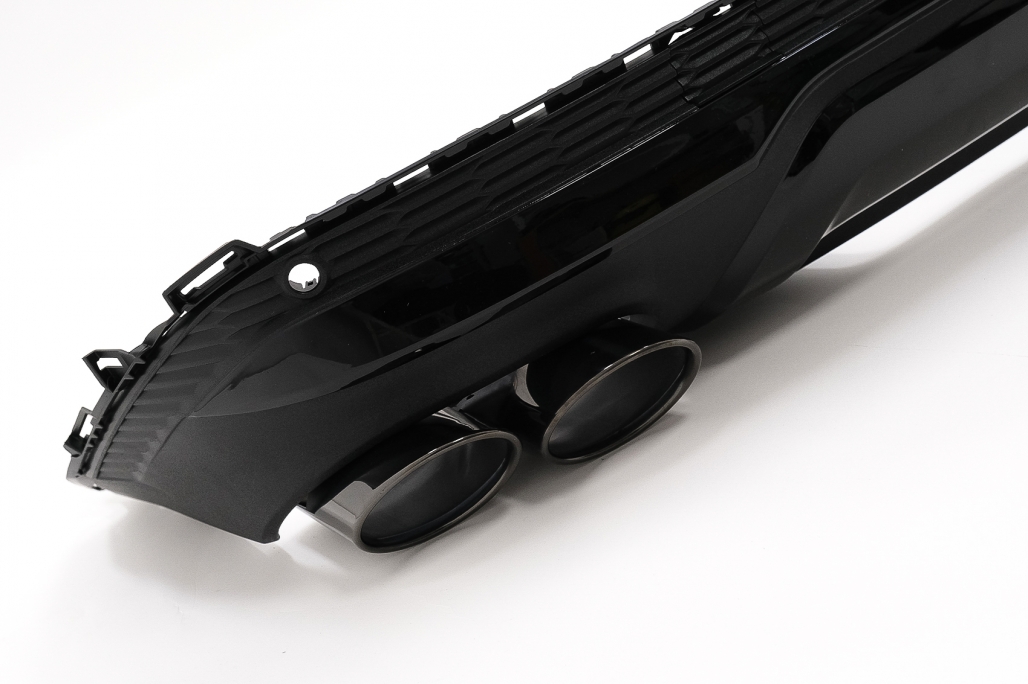 Difuzor Bara Spate Evacuare Dubla Audi Q7 SUV 4M Facelift (2020-up) Negru Performance AutoTuning