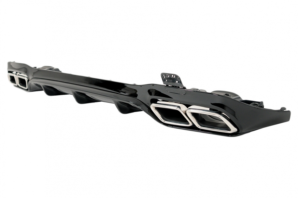 Difuzor Bara Spate cu Ornamente Toba Crom Mercedes E-Class W213 Sport Line (2016-2019) E63 Design Performance AutoTuning