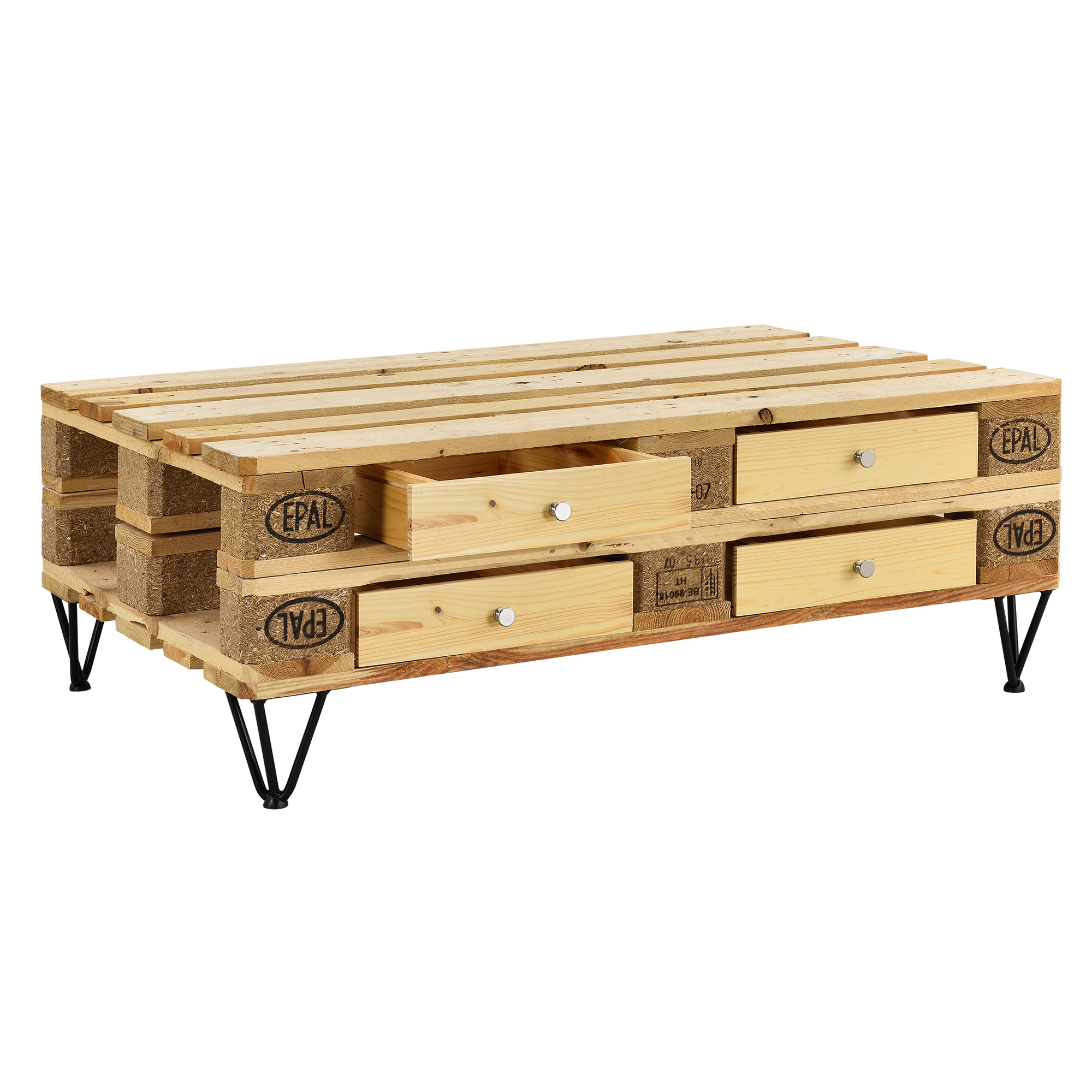 [en.casa]® Sertar pentru mobilier paleti - depozitare practica pentru mobilier unic  - 9,5x37,5x44,5cm - cu sine - efect lemn HausGarden Leisure