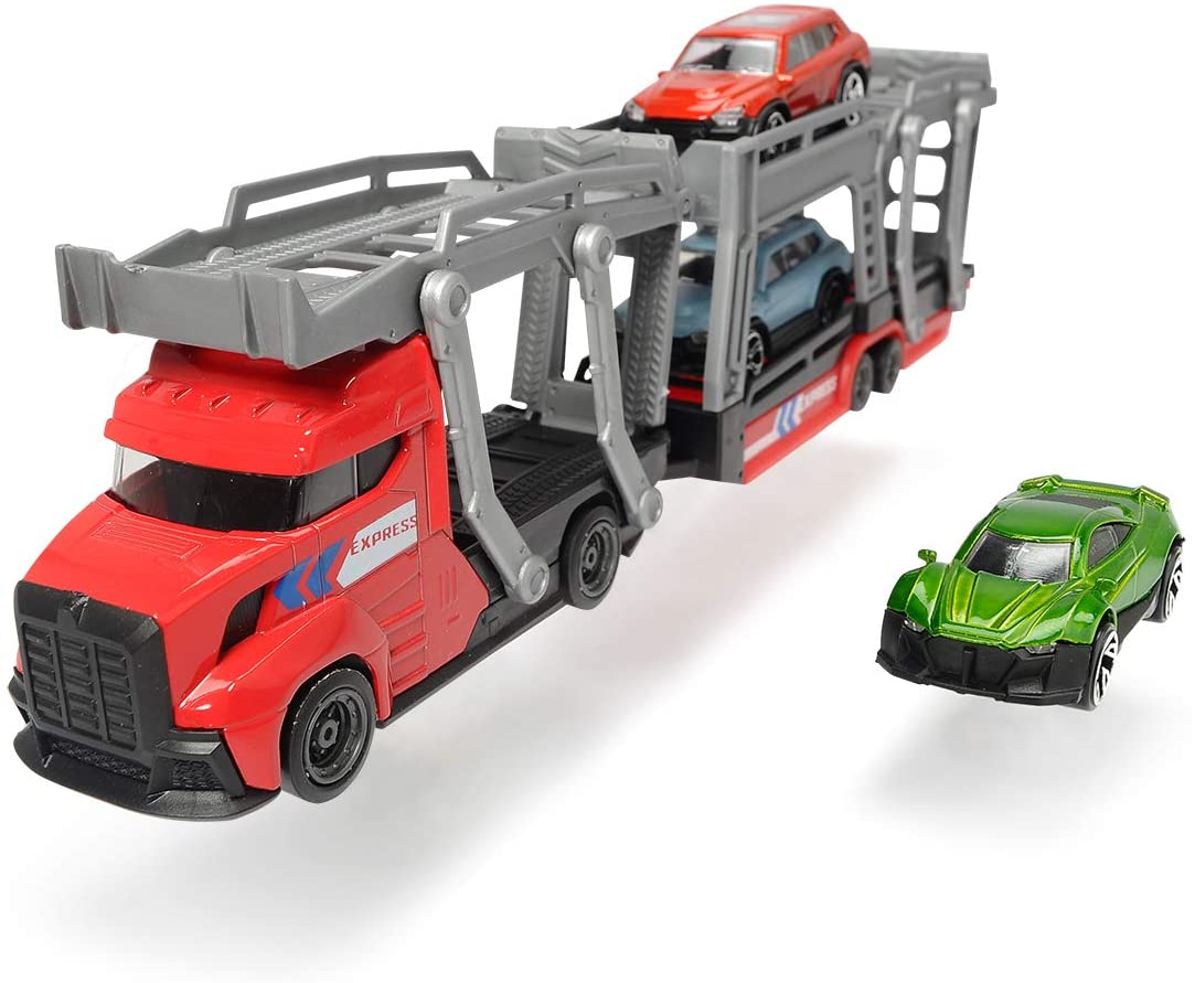 SET TRAILER 28CM CU 3 MASINUTE METALICE - ROSU SuperHeroes ToysZone