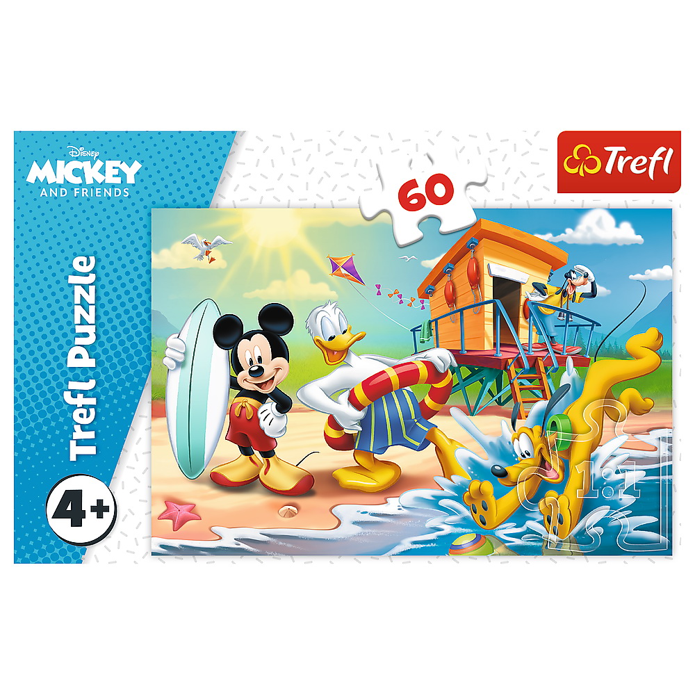 PUZZLE TREFL 60 DISTRACTIE PE PLAJA CU MICKEY MOUSE SuperHeroes ToysZone