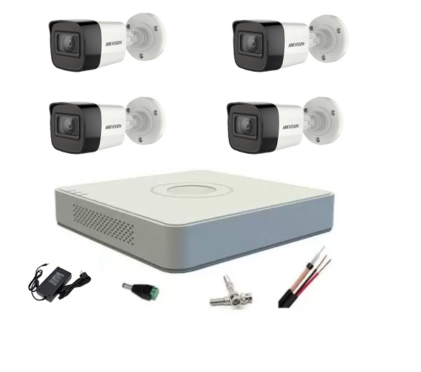 Sistem supraveghere profesional Hikvision 4 camere 5MP Turbo HD IR 20m SafetyGuard Surveillance