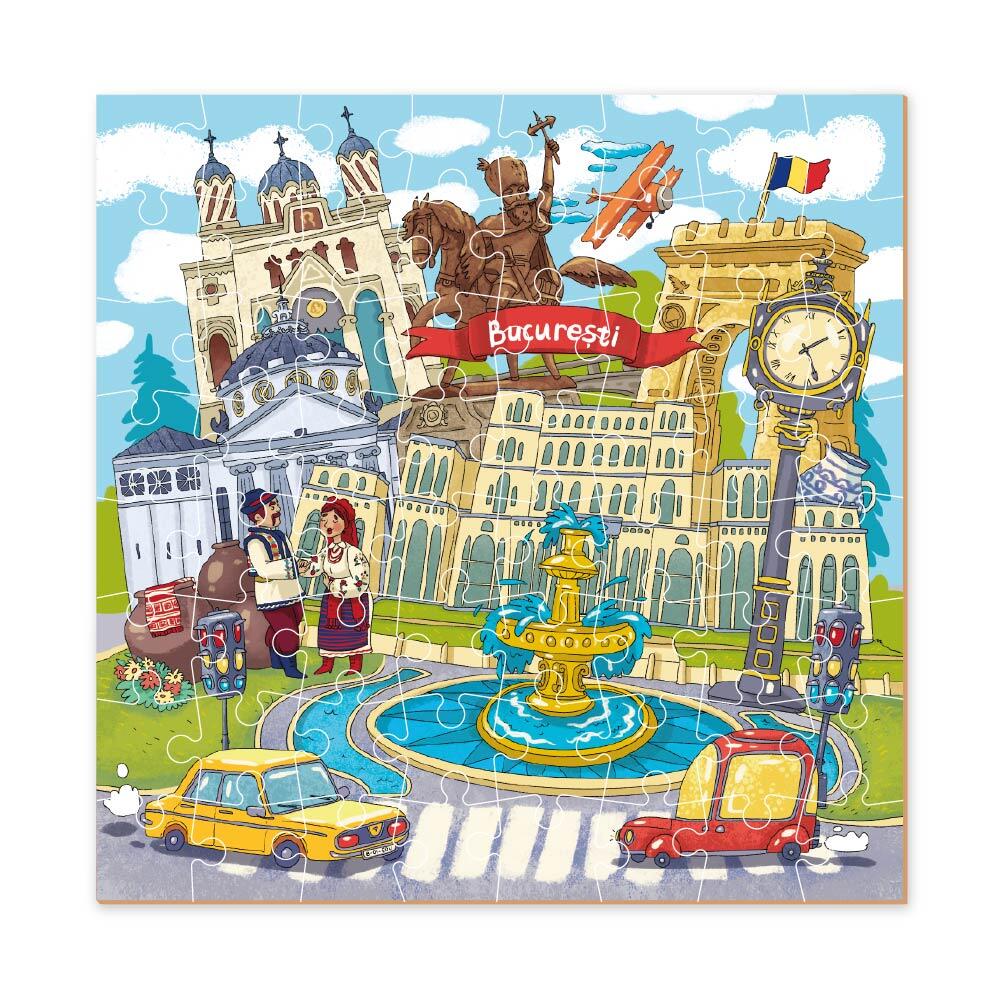 Puzzle - Bucuresti (64 piese) PlayLearn Toys