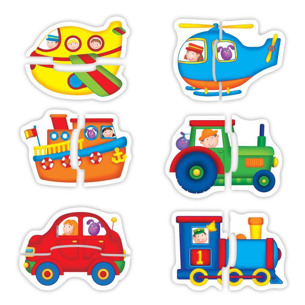Baby Puzzles: Set de 6 puzzle-uri Transport (2 piese) PlayLearn Toys