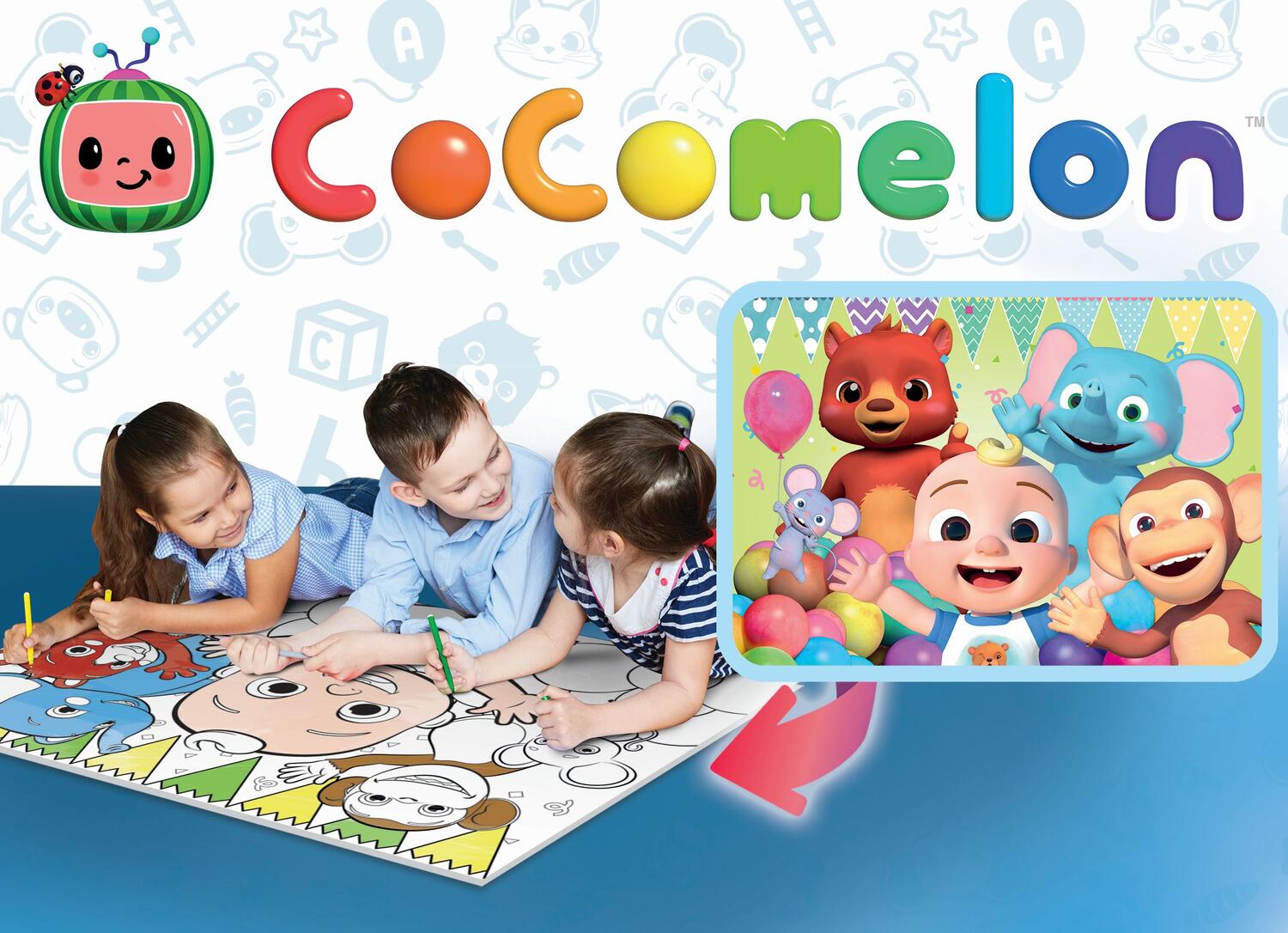 Puzzle de colorat maxi - Cocomelon si prietenii (24 piese) PlayLearn Toys