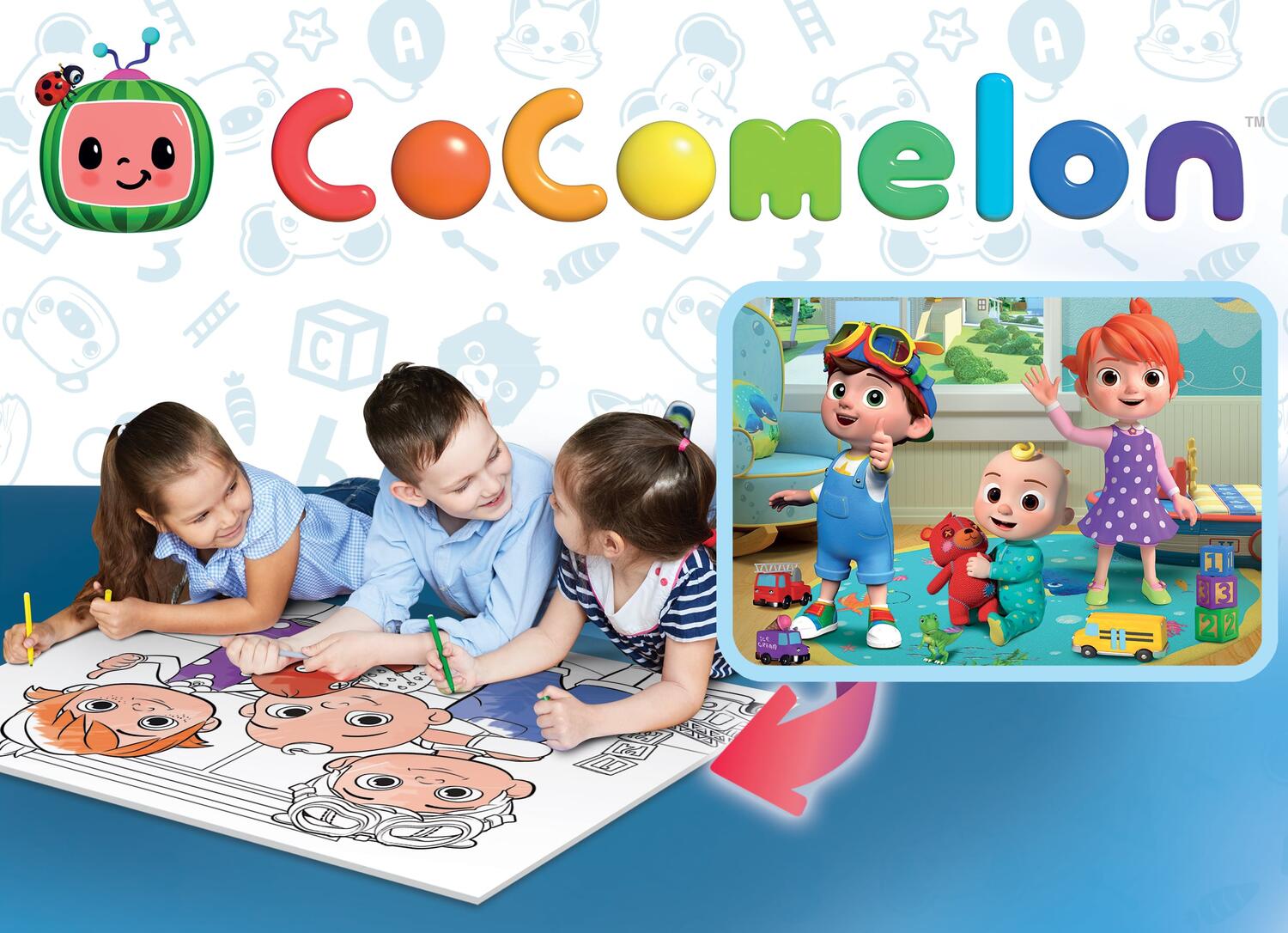 Puzzle de colorat maxi - Cocomelon si ursuletul (60 piese) PlayLearn Toys