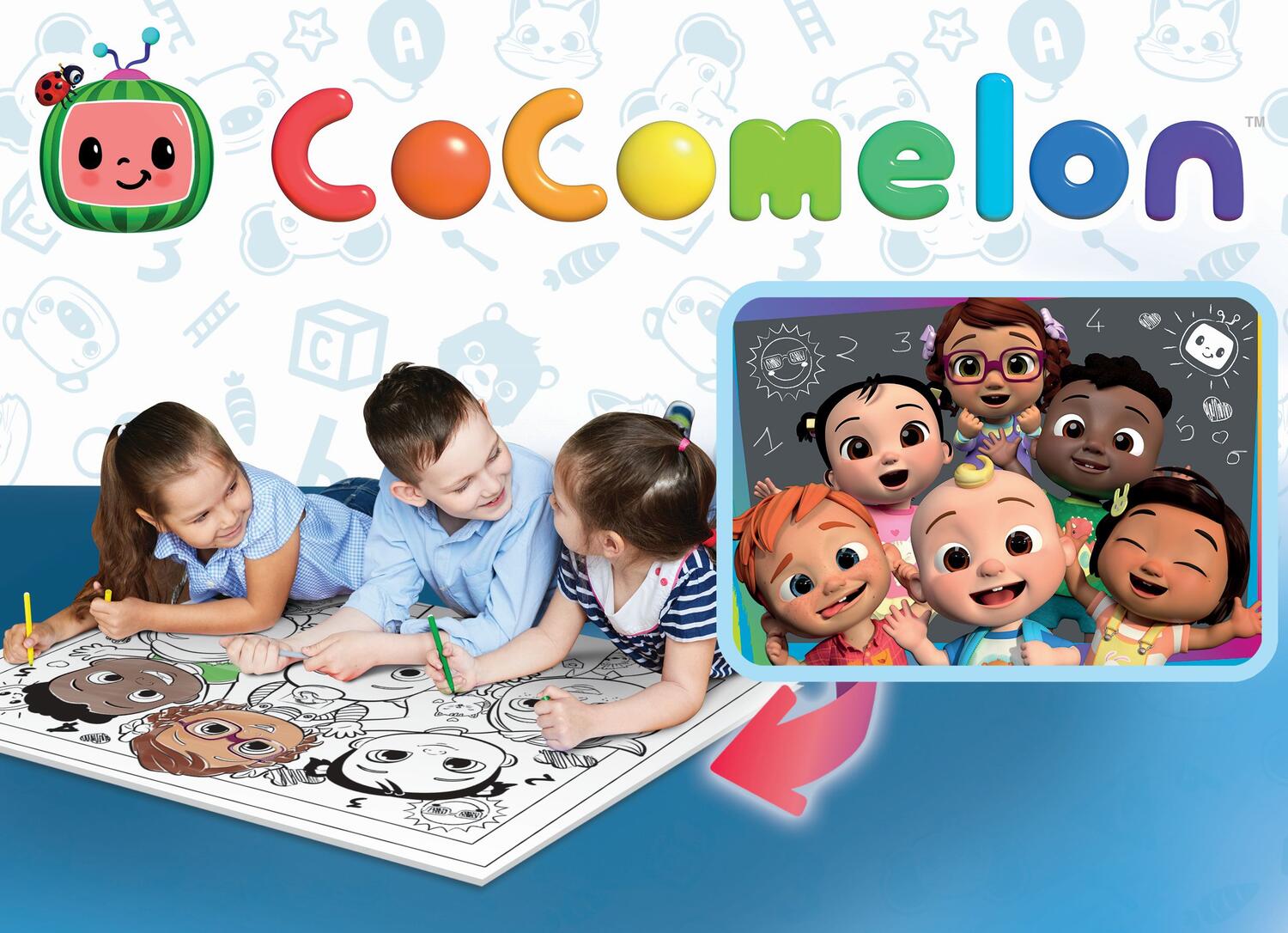 Puzzle de colorat maxi - Invatam cu Cocomelon (24 piese) PlayLearn Toys