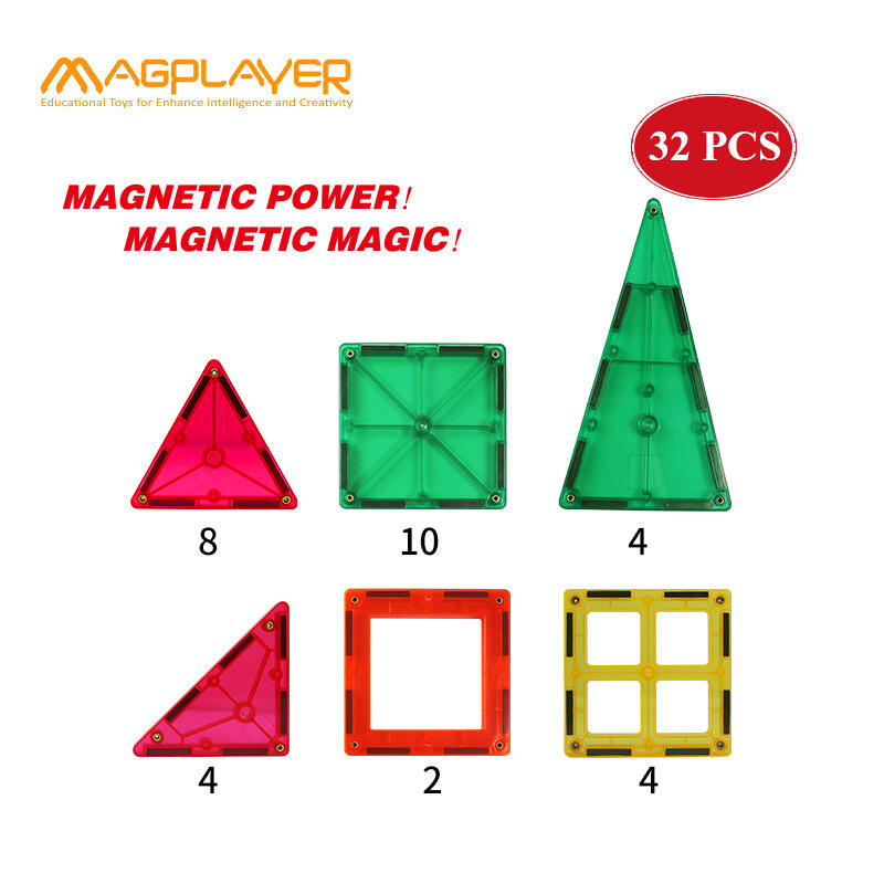 Set de constructie magnetic - 32 piese PlayLearn Toys