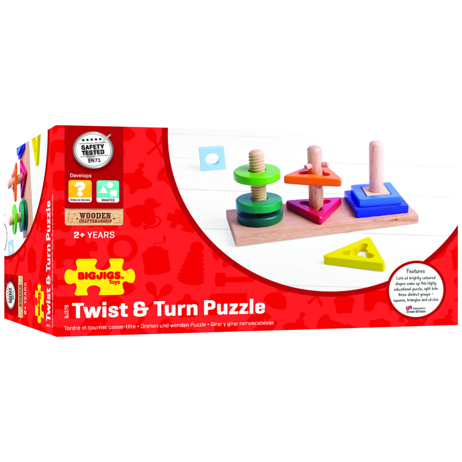 Joc de potrivire - 3 forme geometrice PlayLearn Toys