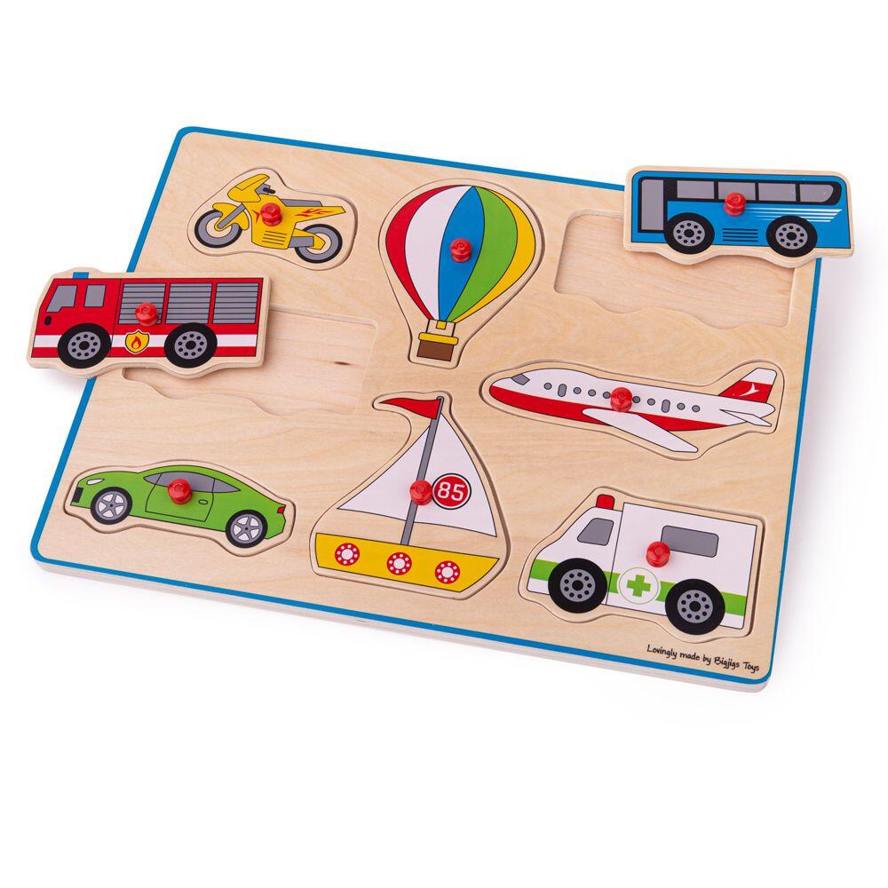 Puzzle din lemn incastru - Vehicule PlayLearn Toys