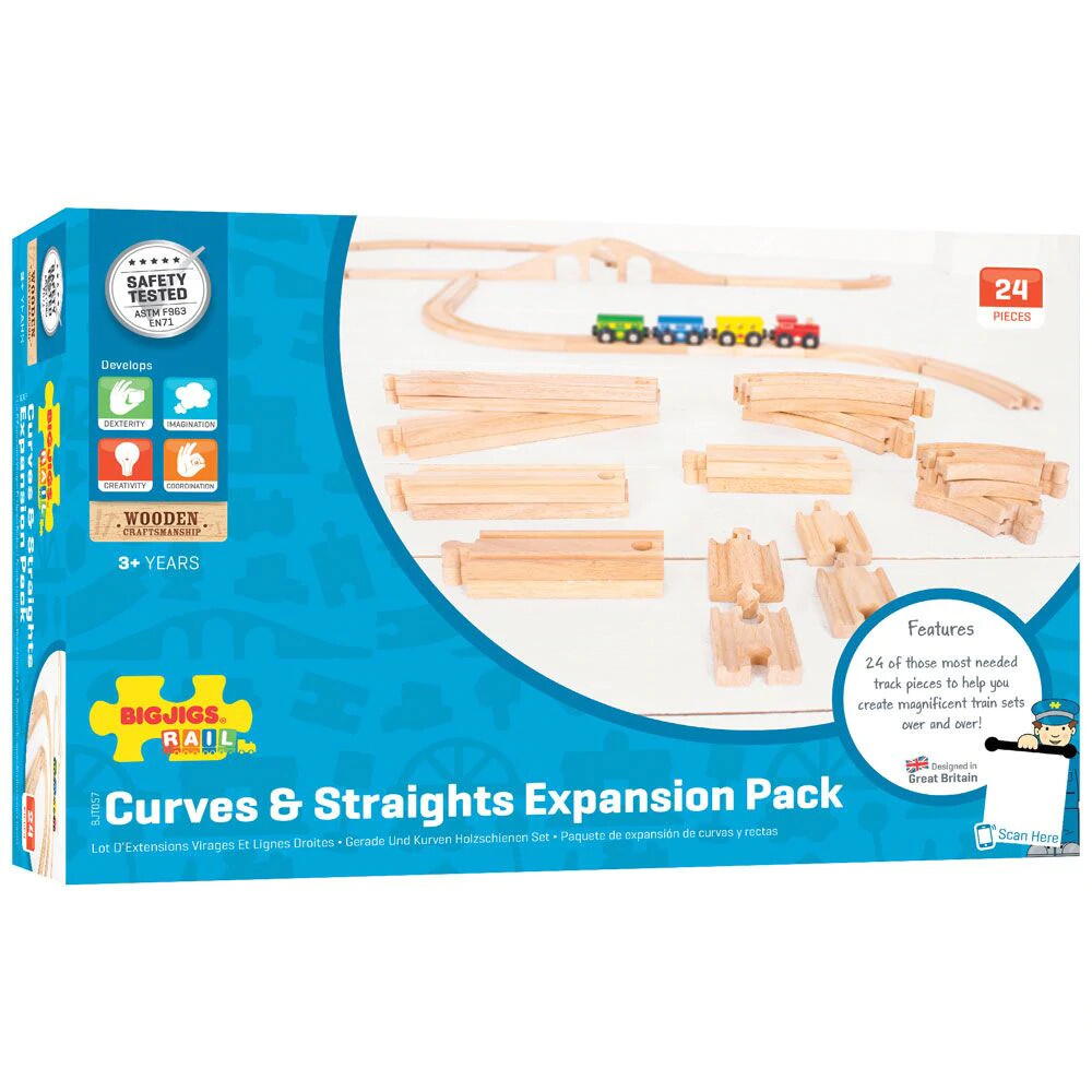 Set sine drepte si curbe (24 piese) PlayLearn Toys