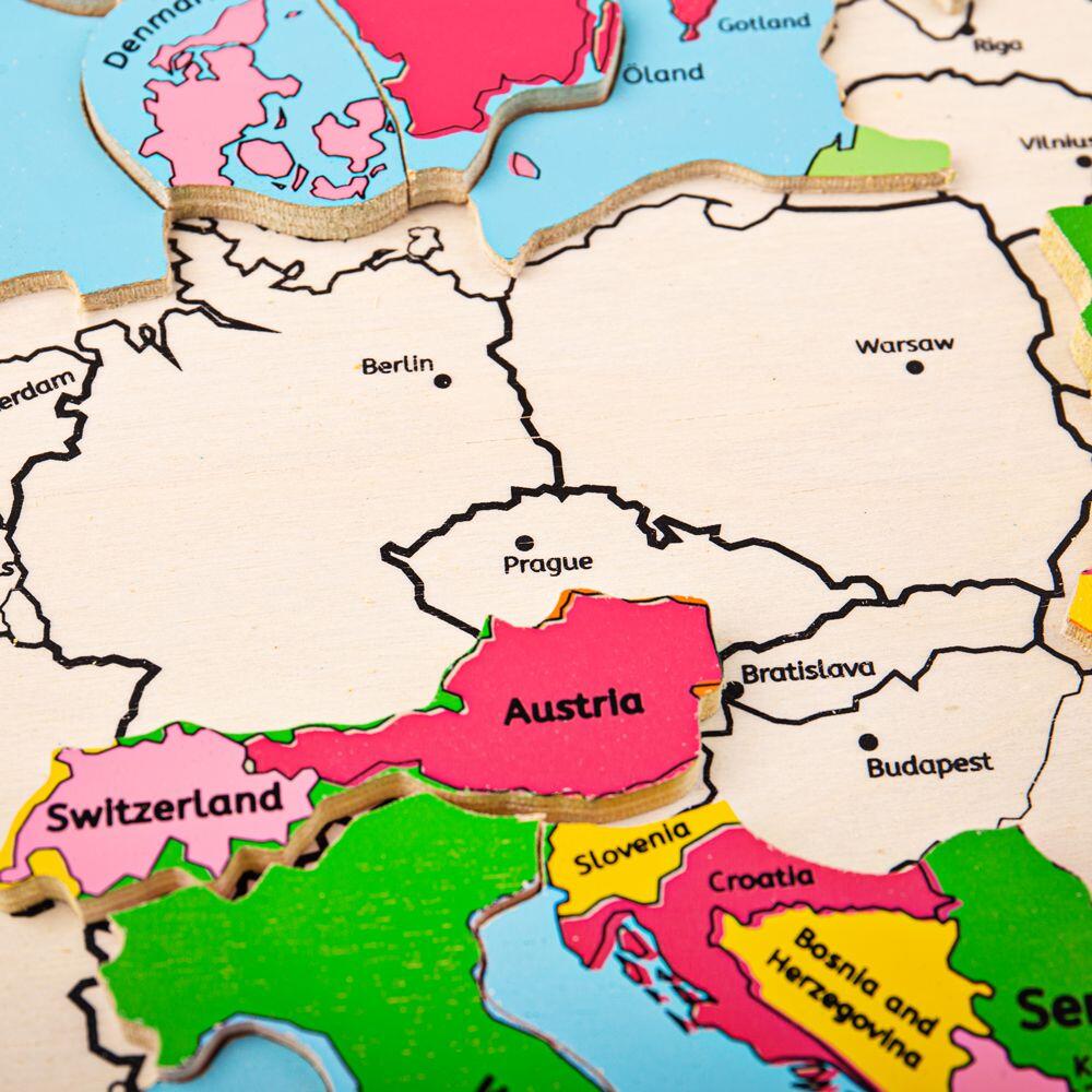 Puzzle incastru harta Europei PlayLearn Toys