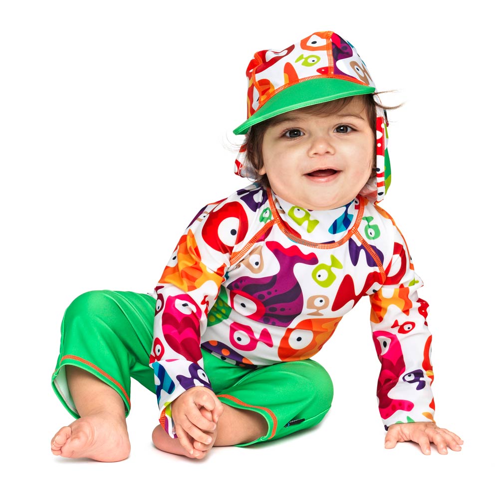 Costum de baie Funny Fish marime 86-92 protectie UV Swimpy for Your BabyKids