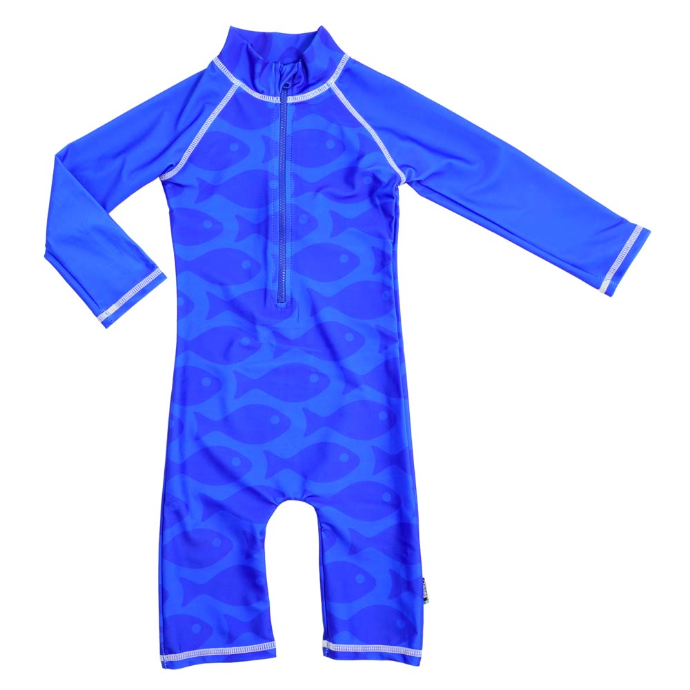 Costum de baie Fish Blue marime 74- 80 protectie UV Swimpy for Your BabyKids