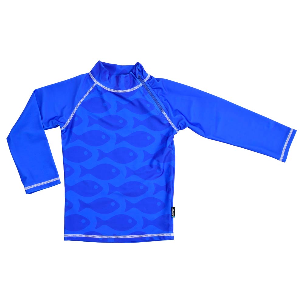 Tricou de baie Fish blue marime 98-104 protectie UV Swimpy for Your BabyKids