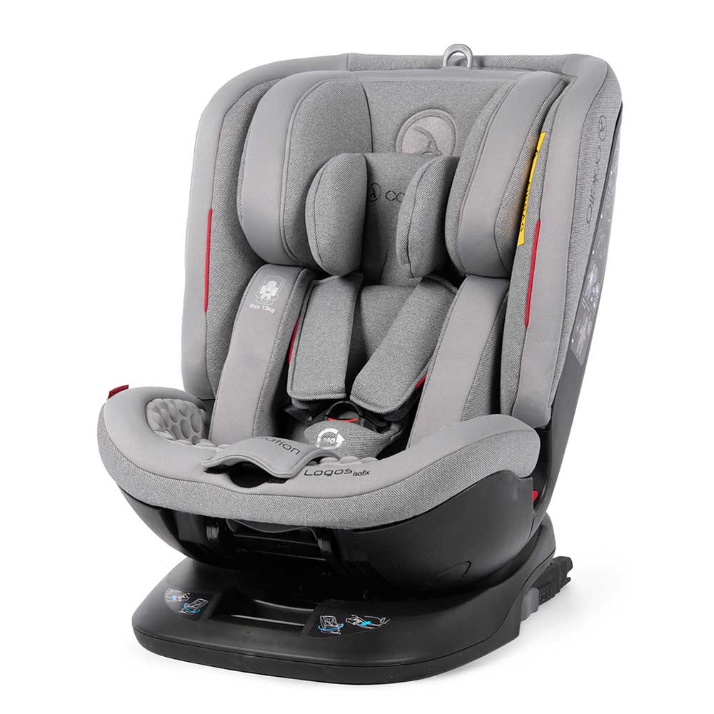 Scaun auto rotativ Rear Facing cu Isofix si centura Top Tether Logos gri 0-36 kg Coletto for Your BabyKids