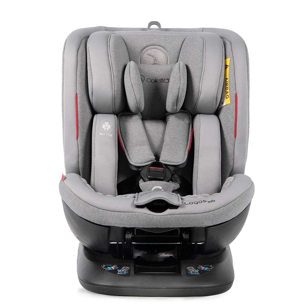 Scaun auto rotativ Rear Facing cu Isofix si centura Top Tether Logos gri 0-36 kg Coletto for Your BabyKids