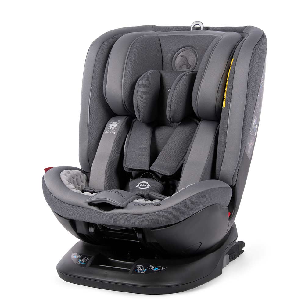 Scaun auto rotativ Rear Facing cu Isofix si centura Top Tether Logos gri inchis 0-36 kg Coletto for Your BabyKids