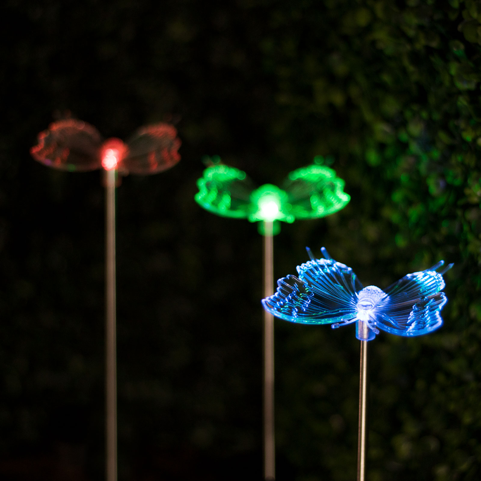 Lampa Solara LED Fluture, RGB Multicolor, Lumina in Culori Alternante, Inaltime 43cm