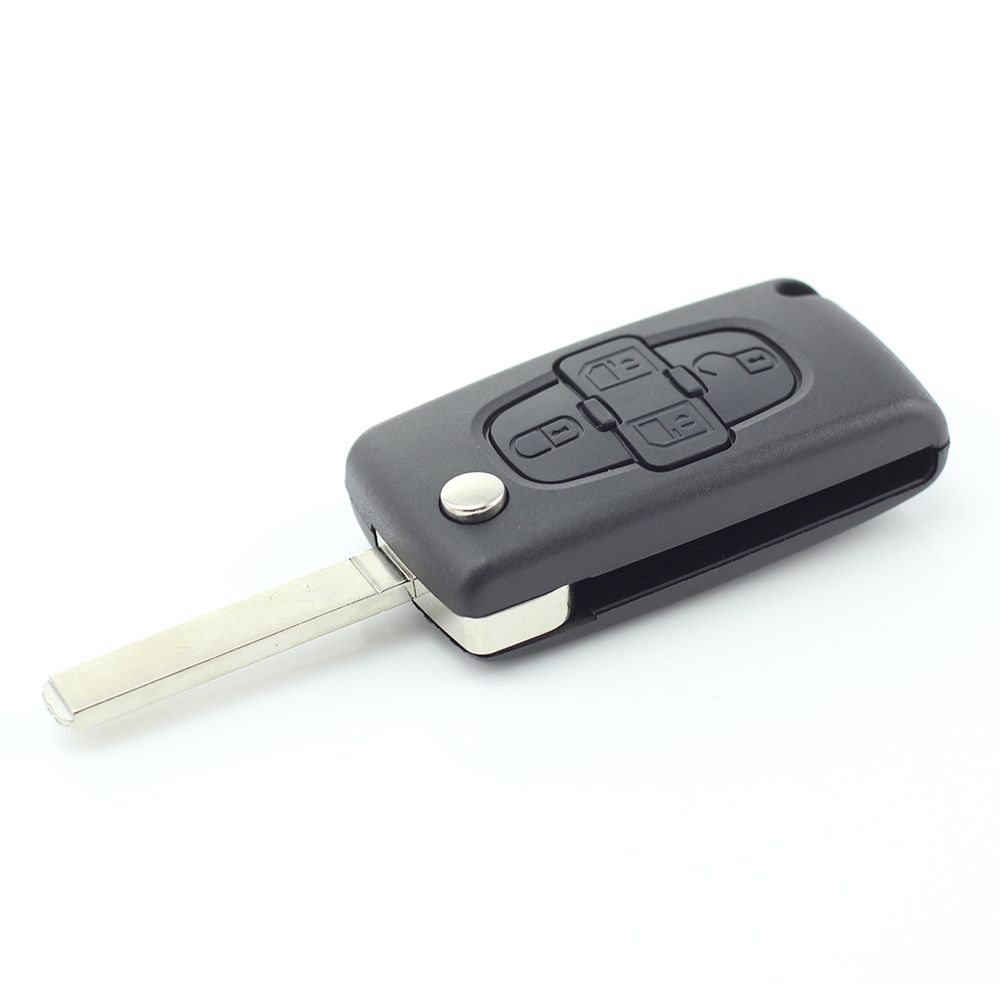 Citroen / Peugeot - Carcasa tip cheie briceag cu 4 butoane, fara suport baterie, model VA2-SH4 Best CarHome