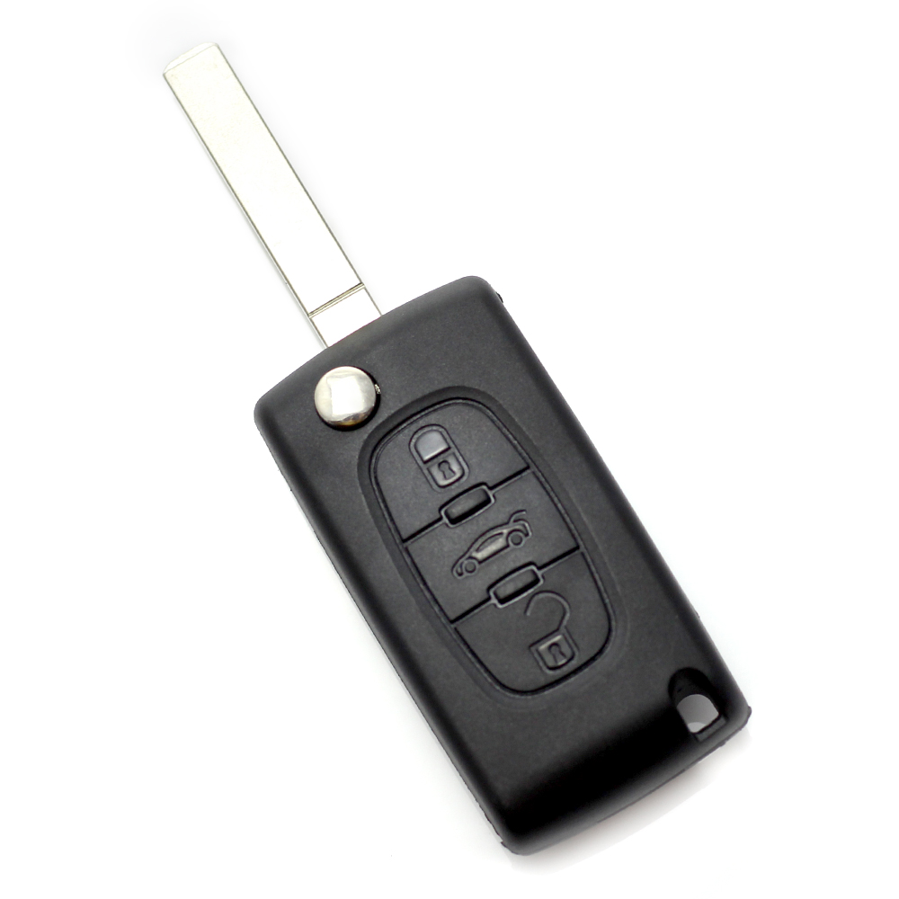 Citroen / Peugeot 307 - Carcasa tip cheie briceag cu 3 butoane, lama VA2-SH3, fara suport baterie, buton portbagaj Best CarHome