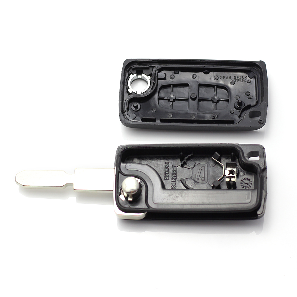 Citroen / Peugeot 406 - Carcasa tip cheie briceag cu 2 butoane, lama NE78-SH2 cu suport baterie Best CarHome