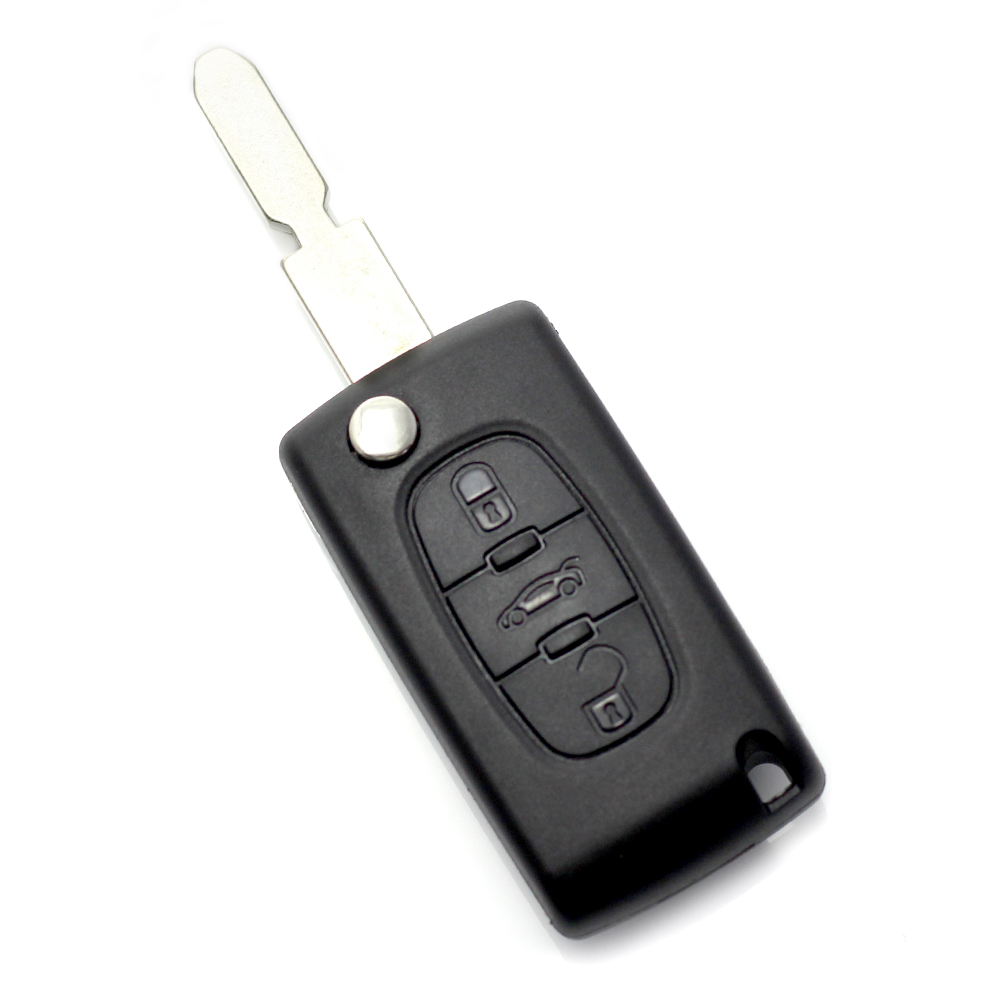 Citroen / Peugeot 406 - Carcasa tip cheie briceag cu 3 butoane, lama NE78-SH3 cu suport baterie si buton portbagaj Best CarHome