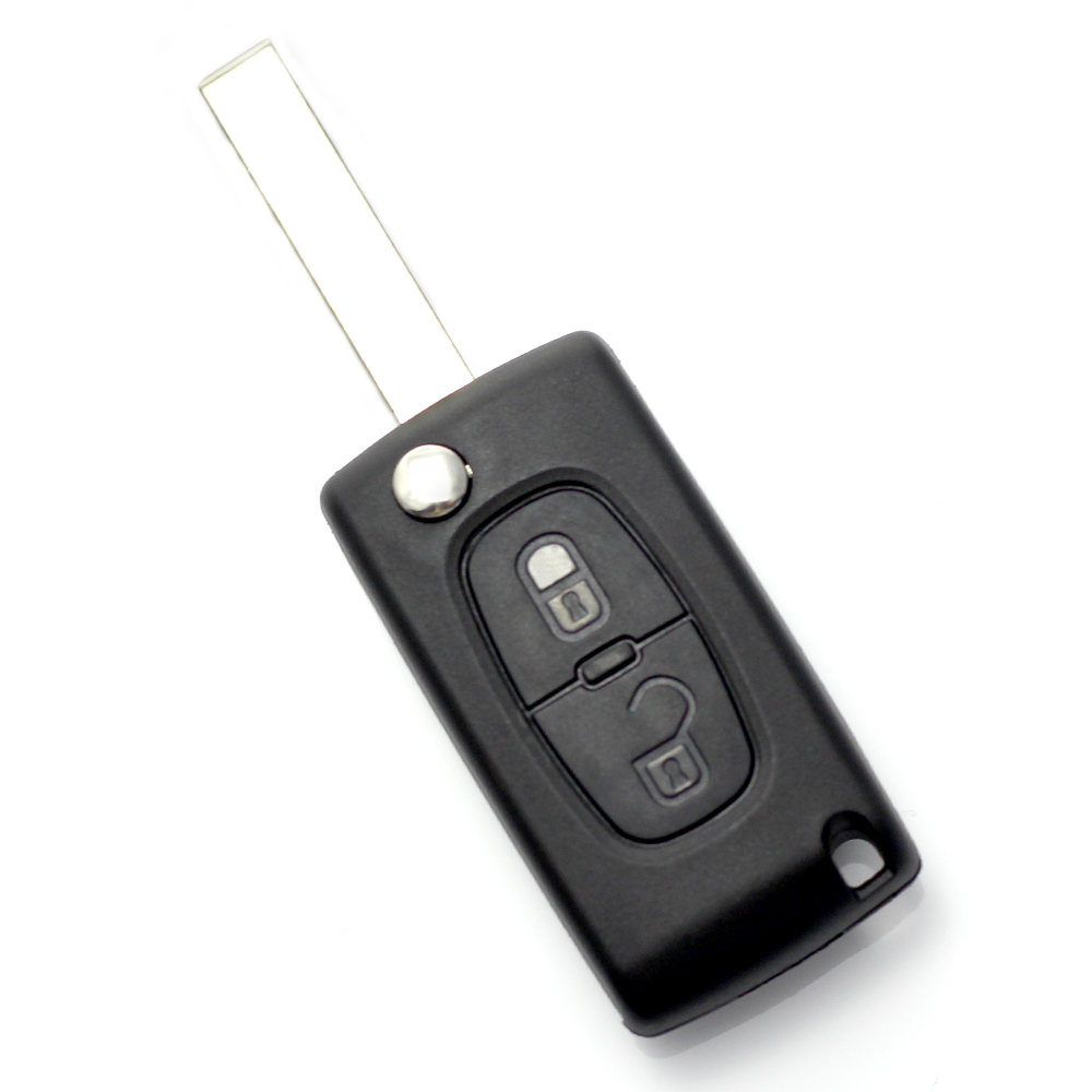 Citroen / Peugeot 407 - Carcasa tip cheie briceag cu 2 butoane, lama HU83-SH2 fara suport baterie Best CarHome