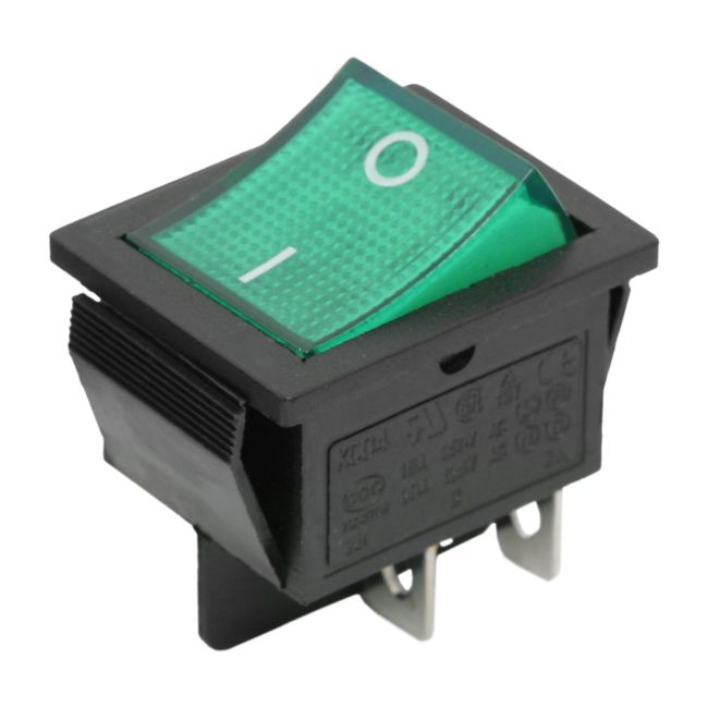 Intrerupator basculant 1 circuit 16A-250V OFF-ON, lumini de verde Best CarHome