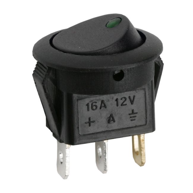 Intrerupator basculant 1 circuit 16A-12V DC OFF-ON cu LED verde Best CarHome