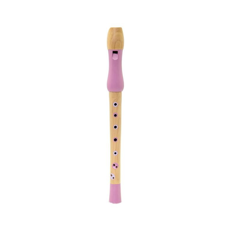 Flaut jucarie muzicala din lemn, roz, MAMAMEMO EduKinder World