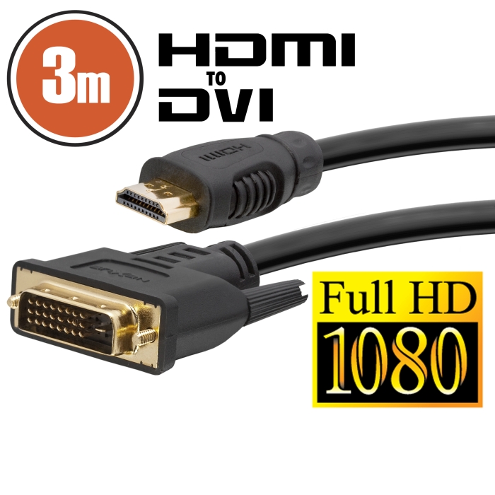Cablu DVI-D / HDMI 3m cu conectoare placate cu aur Best CarHome