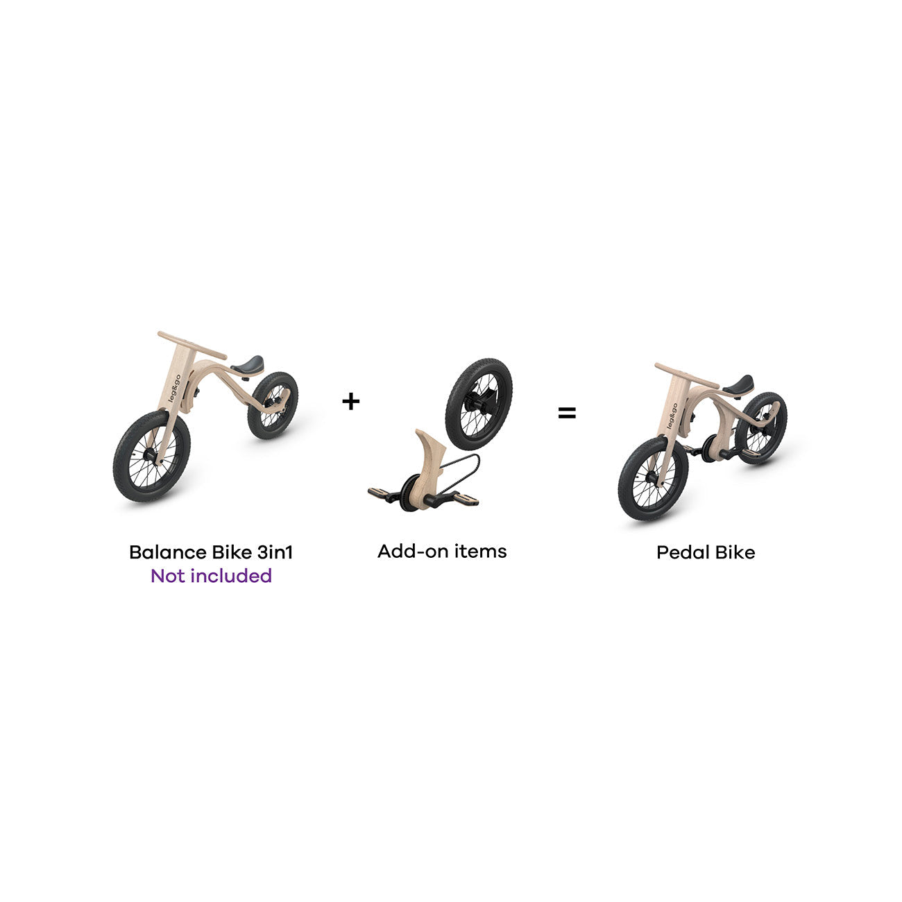 Extensie pedale pentru bicicleta 3 in 1,  leg&go EduKinder World