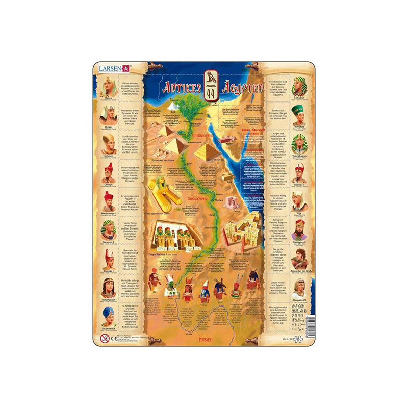 Puzzle maxi Egiptul antic (limba engleza), orientare tip portret,  95 de piese, Larsen EduKinder World