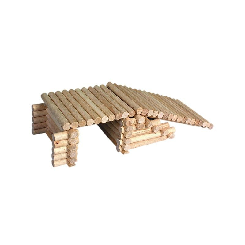 Set constructie arhitectura Vario XL, 184 piese din lemn, Walachia EduKinder World
