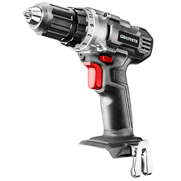 Masina de gaurit, lanterna, acumulator 18V/2Ah si incarcator acumulator 2.3Ah Energy+, geanta de transport GRAPHITE 58G016 HardWork ToolsRange